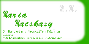 maria macskasy business card